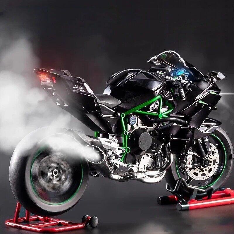 1/6 Kawasaki H2R Boo Table Spray Able Dynamic Metal Motorcycle Model Kids Gift