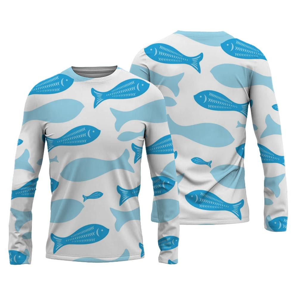 New Men's Fishing Shirts Customizable Print T-Shirt Fishing Apparel Long Sleeve Fishing Shirt Outdoor Sports Crewneck Tops 6XL