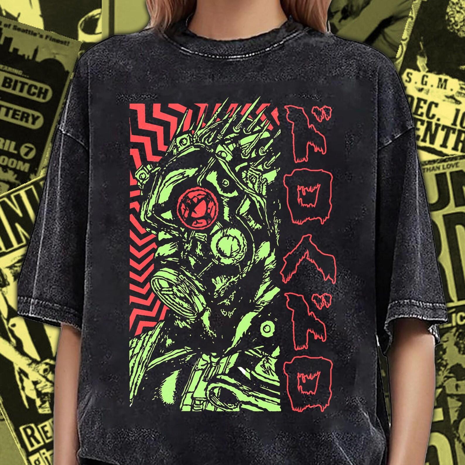 Neon Cyberpunk Robot Graphic T-Shirt S