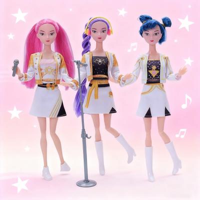 3Pcs K-pop Fashion Doll with 9 Movable Joints Dynamic Pose Doll Collectible Action Figure with Unique Style