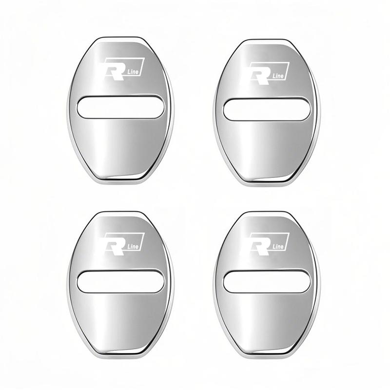 Lijk1 4Pcs Metal Car Door Lock Cover Protective Buckle Cover Sticker Tire Valve For VW GTI Polo Golf MK6 Passat Tiguan Arteon Jetta CC