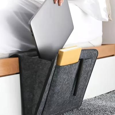 1PCS Felt Bedside Storage Organizer Anti-slip Bedside Bag Bed Sofa Side Hanging Couch Storage Remote Control Bed Holder Pockets