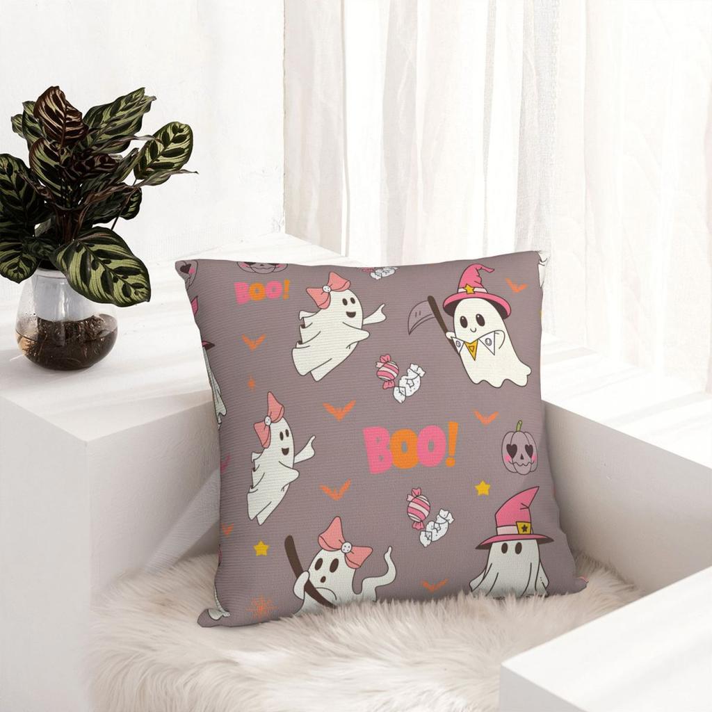 Halloween Cute Ghost Boo Pillowcase Printed Polyester Cushion Cover Gift Throw Pillow Case Cover Home Dropshipping 40*40Cm