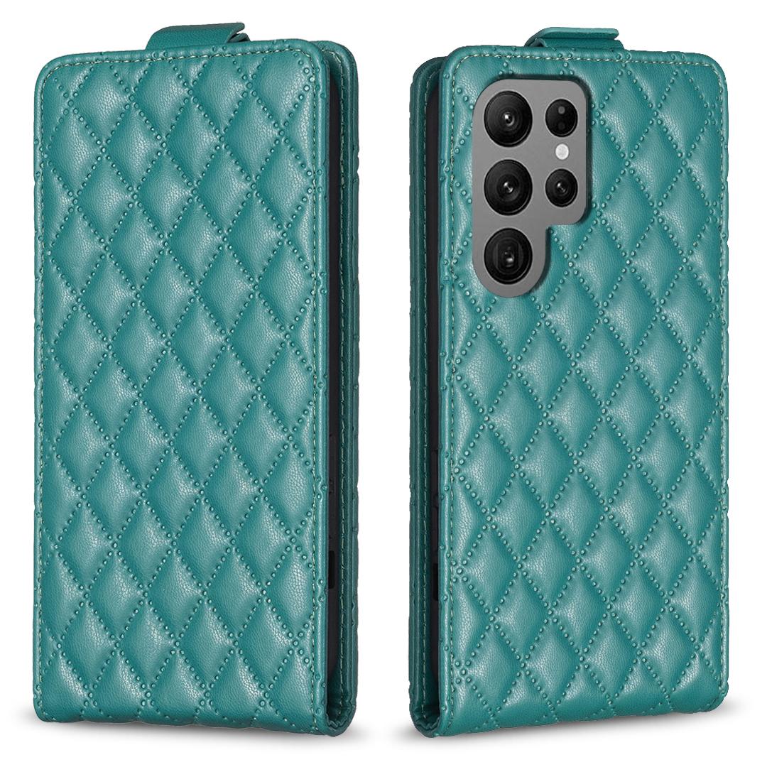 

BF30 For Samsung Galaxy S24 Ultra Case Vertical Flip Phone Cover with Card Holder Green