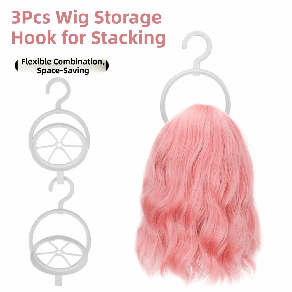3pcs Hairdressing Collapsible Wig Stand Wig Organizer Portable Wig Display Rack  for Salon