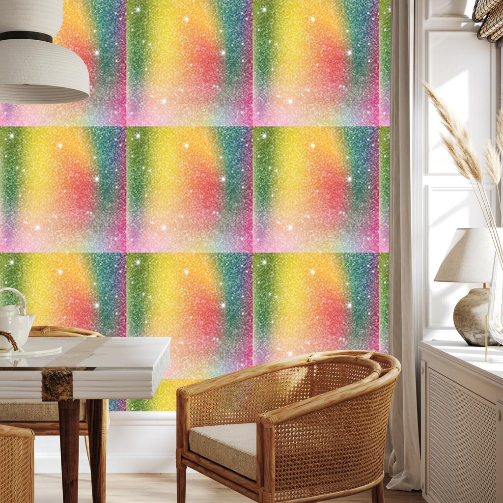 Cream and yellow glitter wallpaper for living room and bedroom 50x1000
