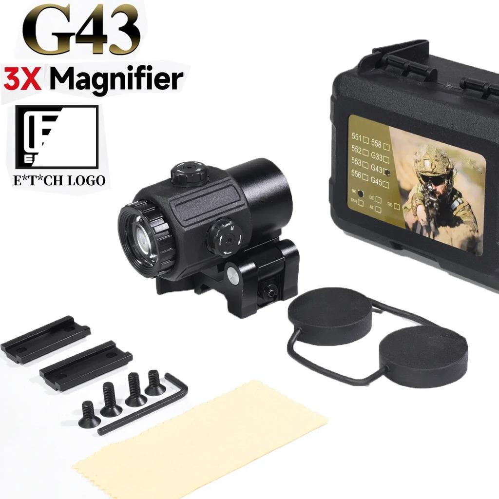 Eot**h 558 G43 Magnifier Holographic Sight Scope Folding Side Flip G45 5X Magnifiers for 558 556 553 Tactical Reflex Riflescope