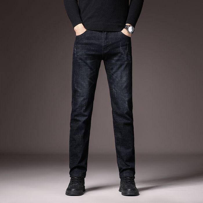 

Мужские узкие джинсы скинни стрейч - Повседневные брюки прямого кроя в корейском стиле для осенне-зимнего тренда. 29