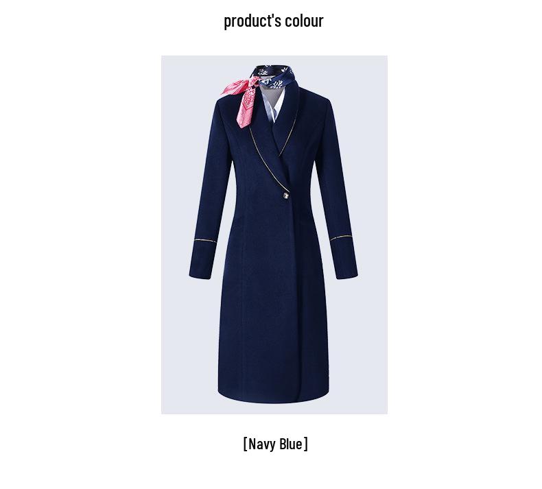 Autumn/Winter Professional Wool Coat for Flight Attendants and Sales Staff