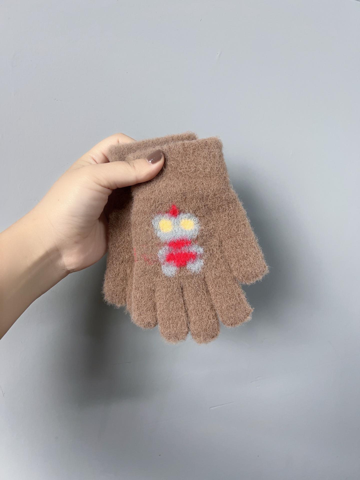 

Детские перчатки для детей 6-12 лет, мультяшные, разделенные на пятипалые, детские, осенне-зимние, для мальчиков и девочек, детские, универсальные, бархатные, утолщенные, теплые average size, recommended for about 6-12 years old коричневый