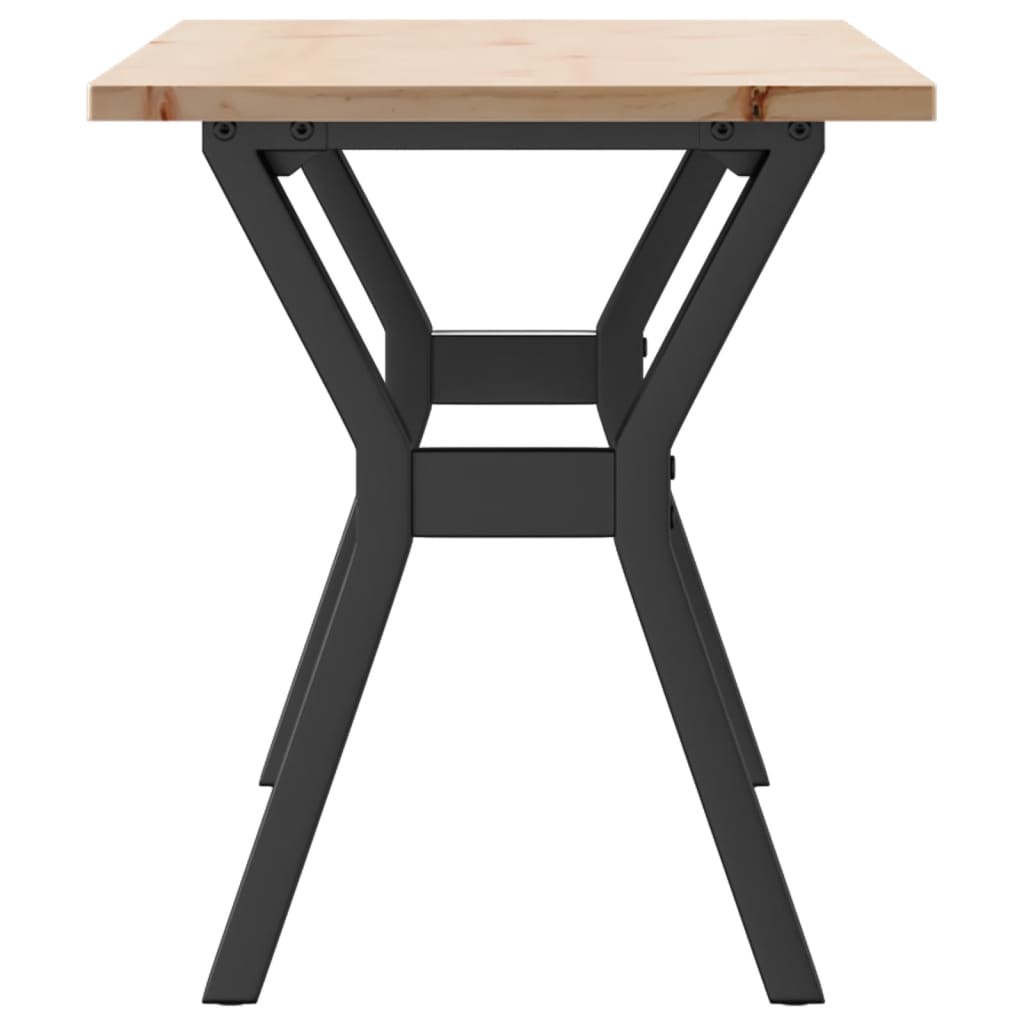 Coffee Table with Y shaped Frame 110 x 40 x 45 cm Solid Pine Wood & Steel