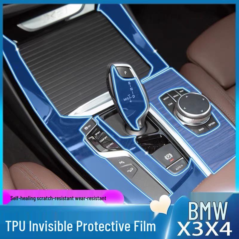 BMW X3/X4 Interior Scratch-proof TPU Film: Fits 25 Models, Includes Console, Navigation, Screen, Gear Shift Protection Sticker.