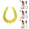 Costume Unique Pet Gold Necklace With Playful Braided Wig For All Holiday Occasions