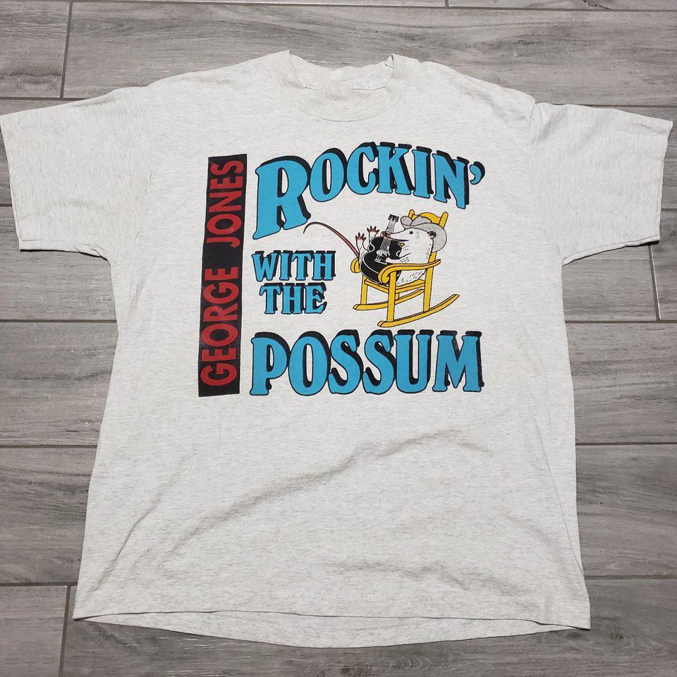 George Jones Rockin With The Possum T-shirt Tee Men White S-5XL Unisex T-Shirt XXL