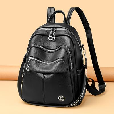 Módní batoh Nový styl Všestranný batoh Trendy Měkká kůže Dámská Velkokapacitní Cestovní taška