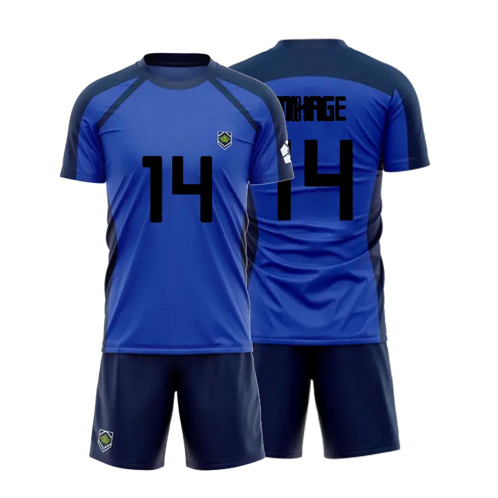 Children's Vl Replika football printed short sleeved set, blue football boys' printed set, football sportswear set