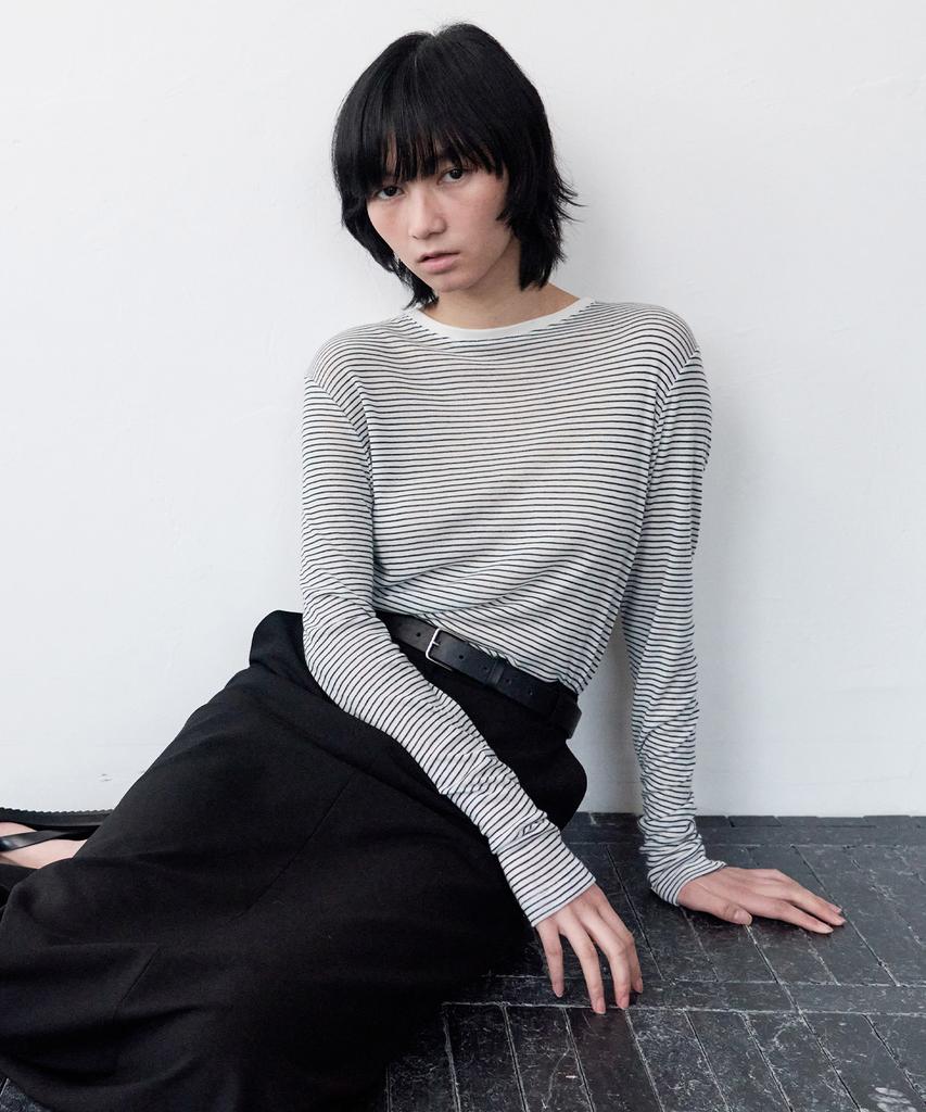 Leuba Standard Soft Stripe T-Shirt - Off White Stripe