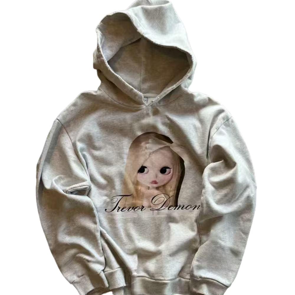 Retro Y2K Trendy Personalized Printed Long Sleeve Hoodie