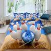 3D Print Bowling Bedding Set, Sports Games Comforter Cover Twin Full Size for Kids Boys Girls Children Fashion Quilt Cover Set