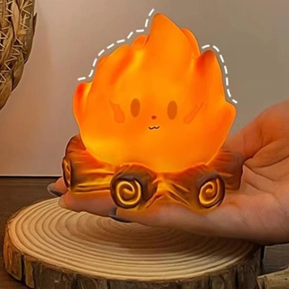 Flame Design LED Electronic Candle Lamp Cute Cartoon Bonfire Ambience Night Light Small Size Nordic Design Bonfire Lamp
