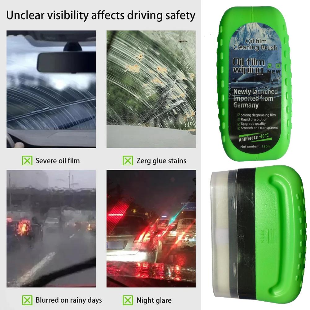 Upgrade Car Glass Oil Film Remover Brush For Windshield Leakproof Cover Brush Auto Car Oil Film Cleaning Brush Window Polishing