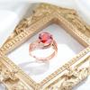 Douyin Pomegranate Red Champagne Gold Zircon Ring - Fashionable & Versatile