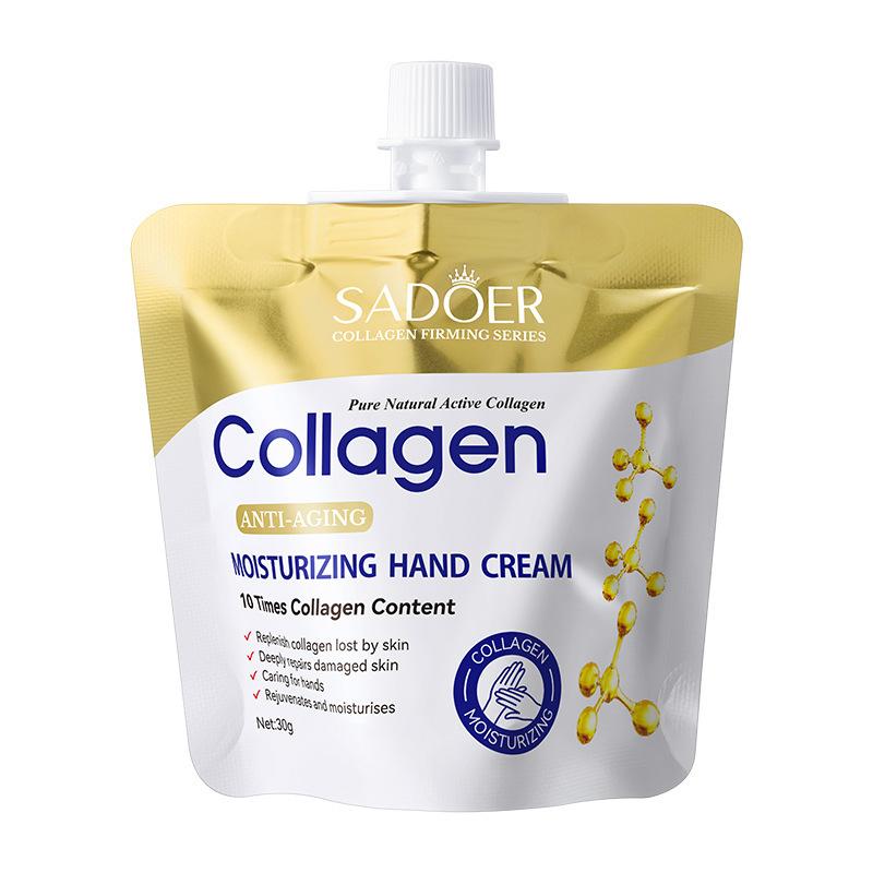 SADOER Collagen Moisturizing Hand Cream Anti Aging Replenish Whitening Repair Damaged Skin Hydrating Hands Skin Care