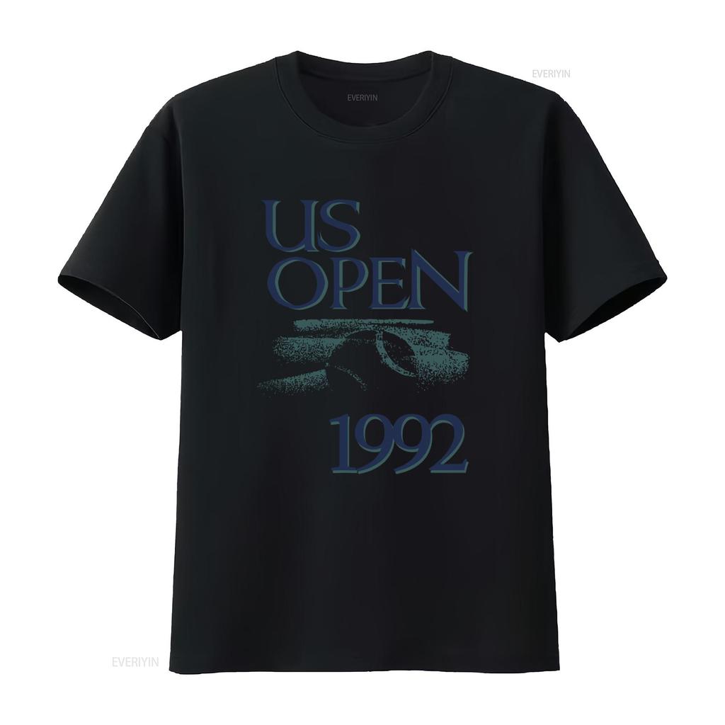 Maglietta da Tennis US Open Vintage 1992 Stile Retrò per Fan degli Anni '90 L Bianca con Design di Andre Agassi Pete Sampras vintage Lavata