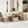 VidaXL Garden Lounge Set with Cushions 9 Pcs Beige Braided Resin Acacia 3327989