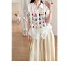 DIMANAF 2026 Summer New Plus Size Women Blouse Shirt Casual Lady Tops Tees Loose Embroidery Floral Cotton