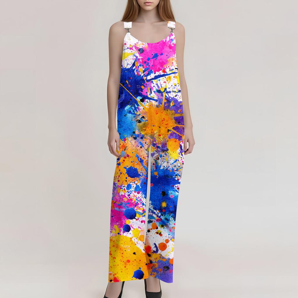 Damskie Ogrodniczki Wzór Vintage Kombinezon (Nieregulowane paski)