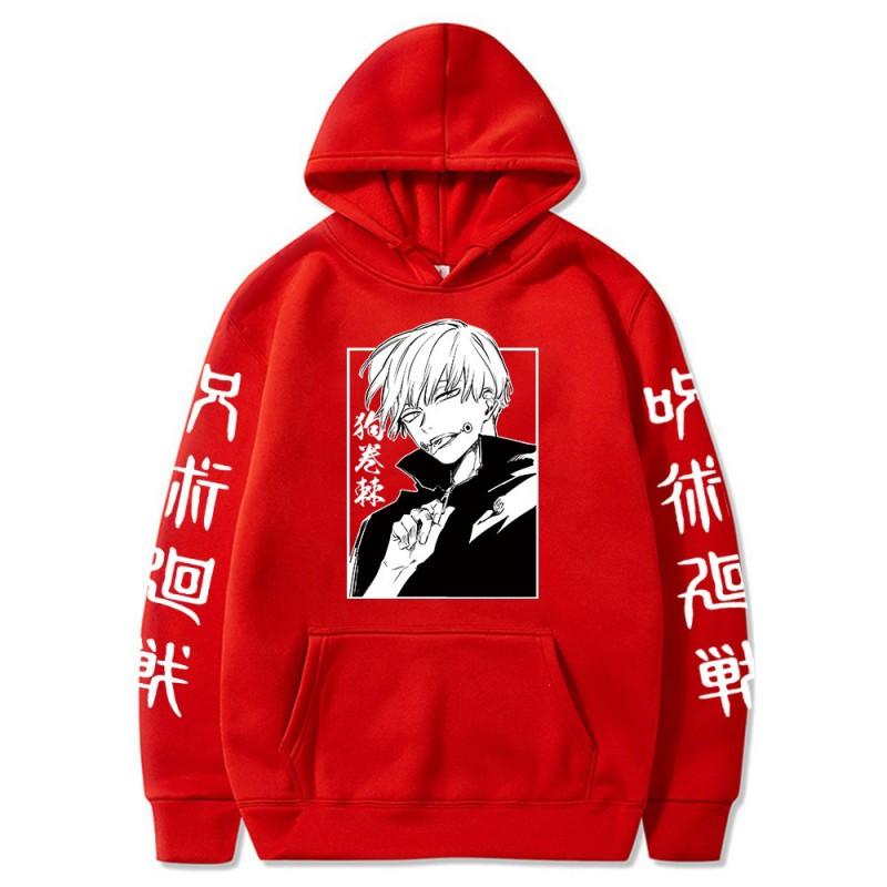 Jujutsu Kaisen Anime Hoodie Unisex Long Sleeve Pullover Sweatshirt Print Casual Streetwear