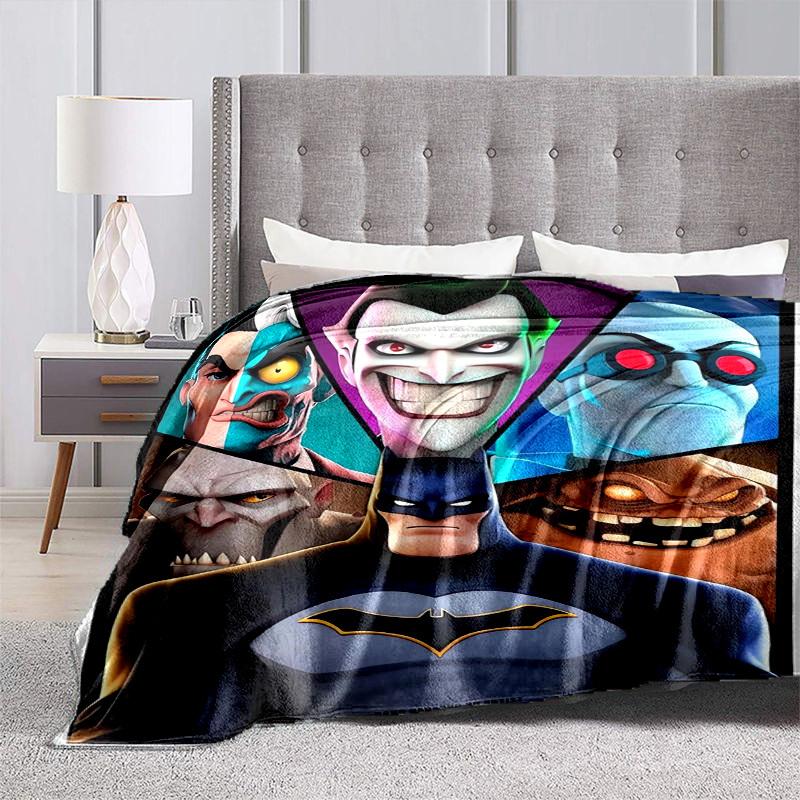 1pc Batman Villains Collage Cartoon Blanket,Portable Throw for Travel & Camping, All Season Cozy Blanket,Ideal Gift