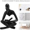 AUNMAS Thinker Reading Statue, Abstract Resin Sitting Figure Ornament for Living Room Cabinet Decoration (Black)