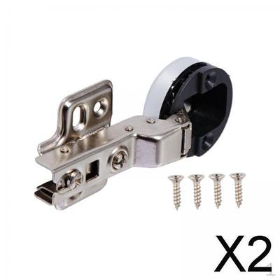 2x Kitchen Cupboard Glass Door Hinge, Home Cabinet Hardware, Steel Fixed Hinge 35mm Cup Screws