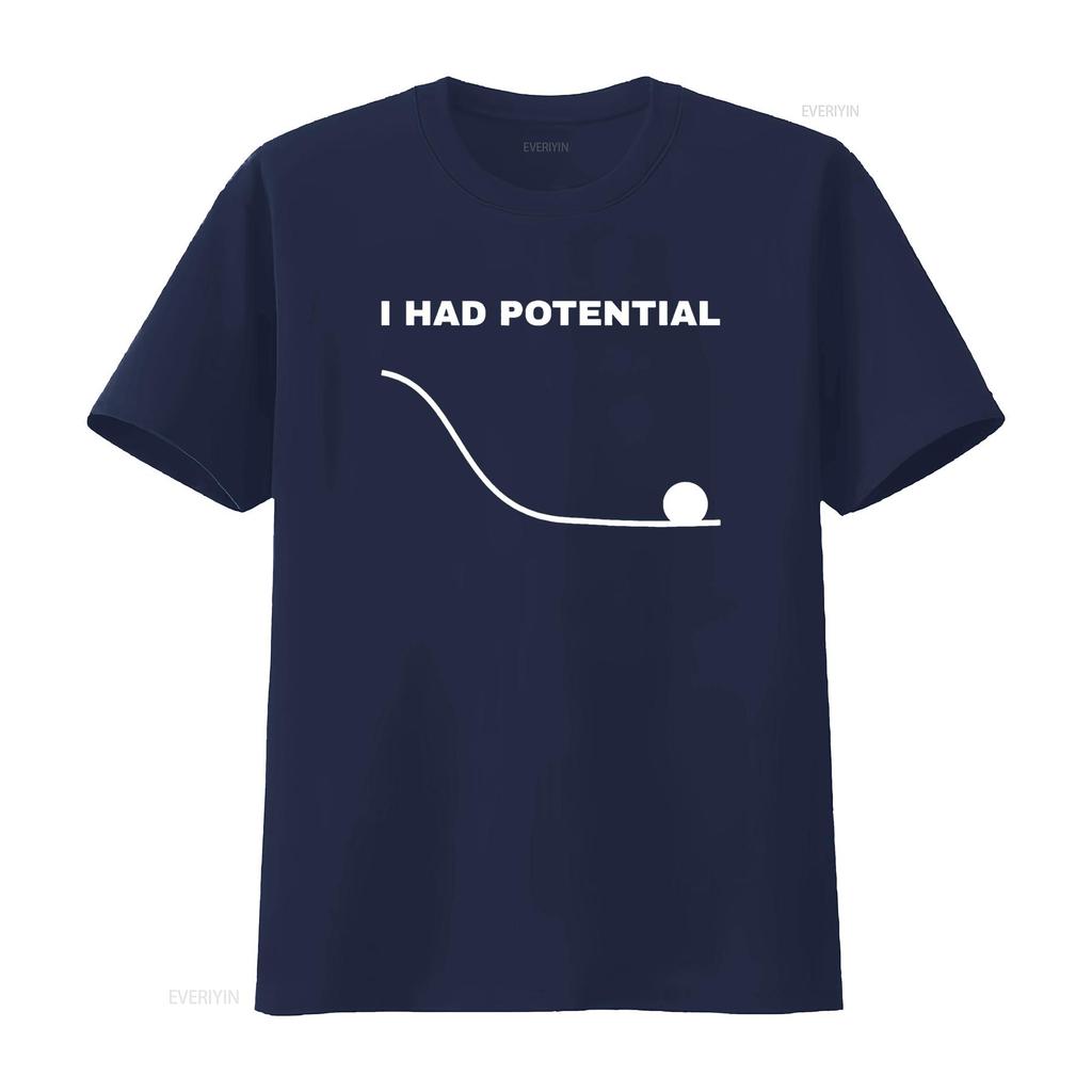 I Had Potential Funny Physics Science T Shirt vintage Washed designer clothes Stylish Unisex Soft Comfortable