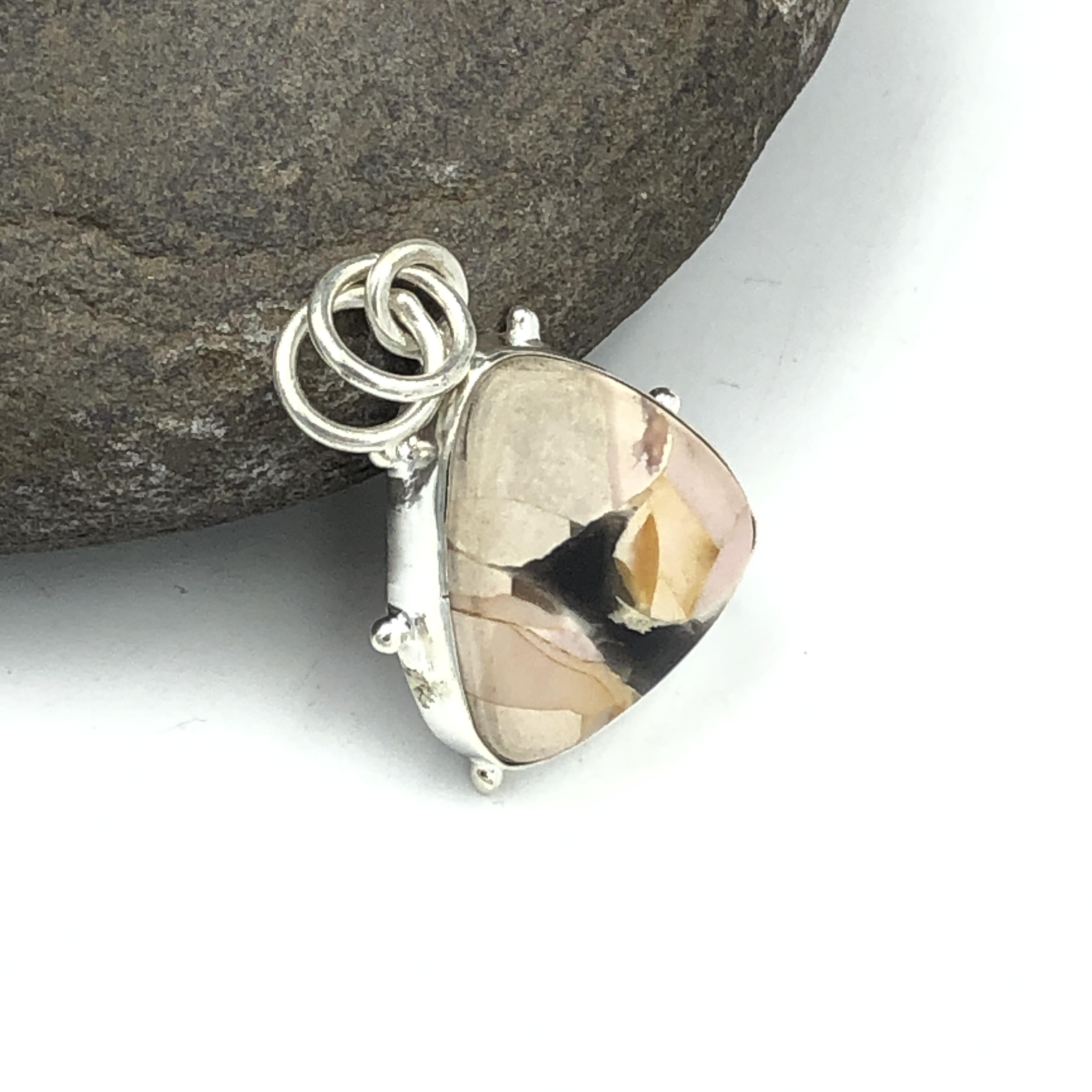 Natural Peanut Wood Jasper Gemstone 925 Sterling Silver Jewelry  Pendant 1.19  AJP-207