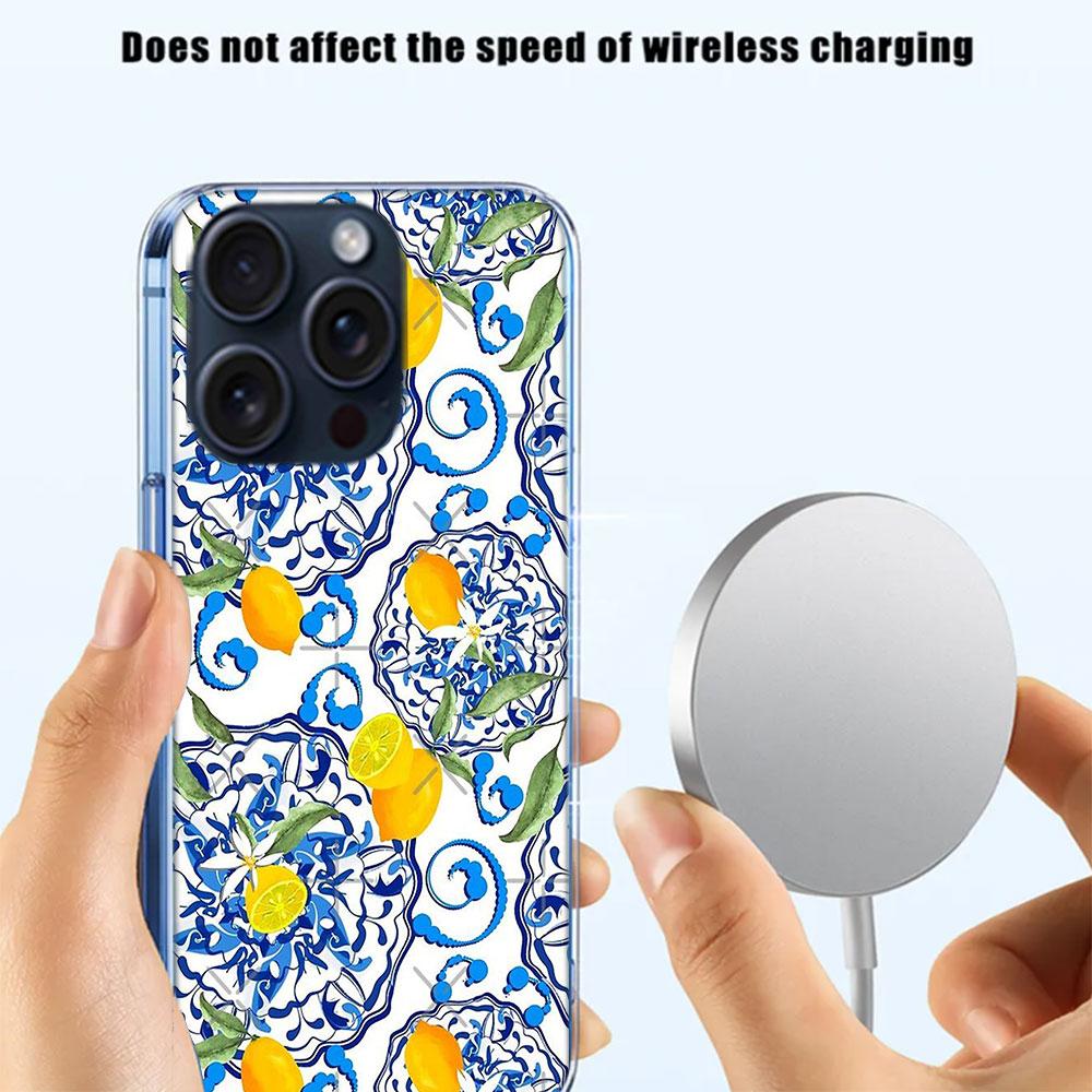 Mittelmeer-Zitrone Klare Handyhülle Für Iphone 17 Air 16 Pro Max 15 Pro 14 Plus 17E 16E 11 13 12 Mini Hüllen Cases Fundas Cell T