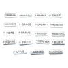 10 stuks Woord Tags Hanger Bedels Antiek Zilverkleur Gezegend Geloof Geloof Vertrouwen Familie Namaste Onbevreesd Droom Hoop Bedels