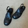 Versiune piele de vacă~ geantă versatilă retro cu toc jos pantofi half slippers noi pentru femei pantofi Muller sandale romane