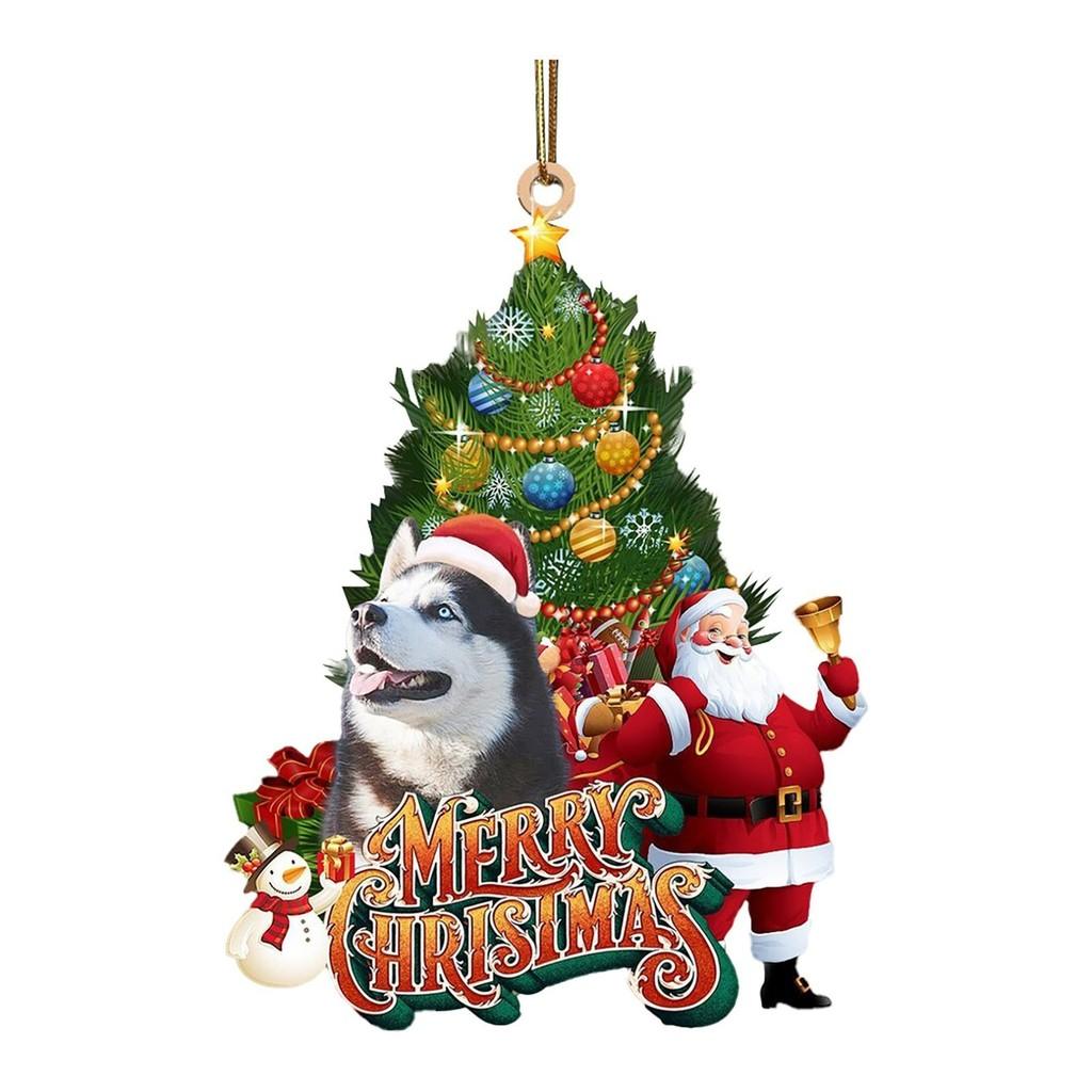 Веселые Праздничные И Мультяшные Собаки Санты Подвесные Украшения Для Рождественской Елки И Украшения Транспортного Средства