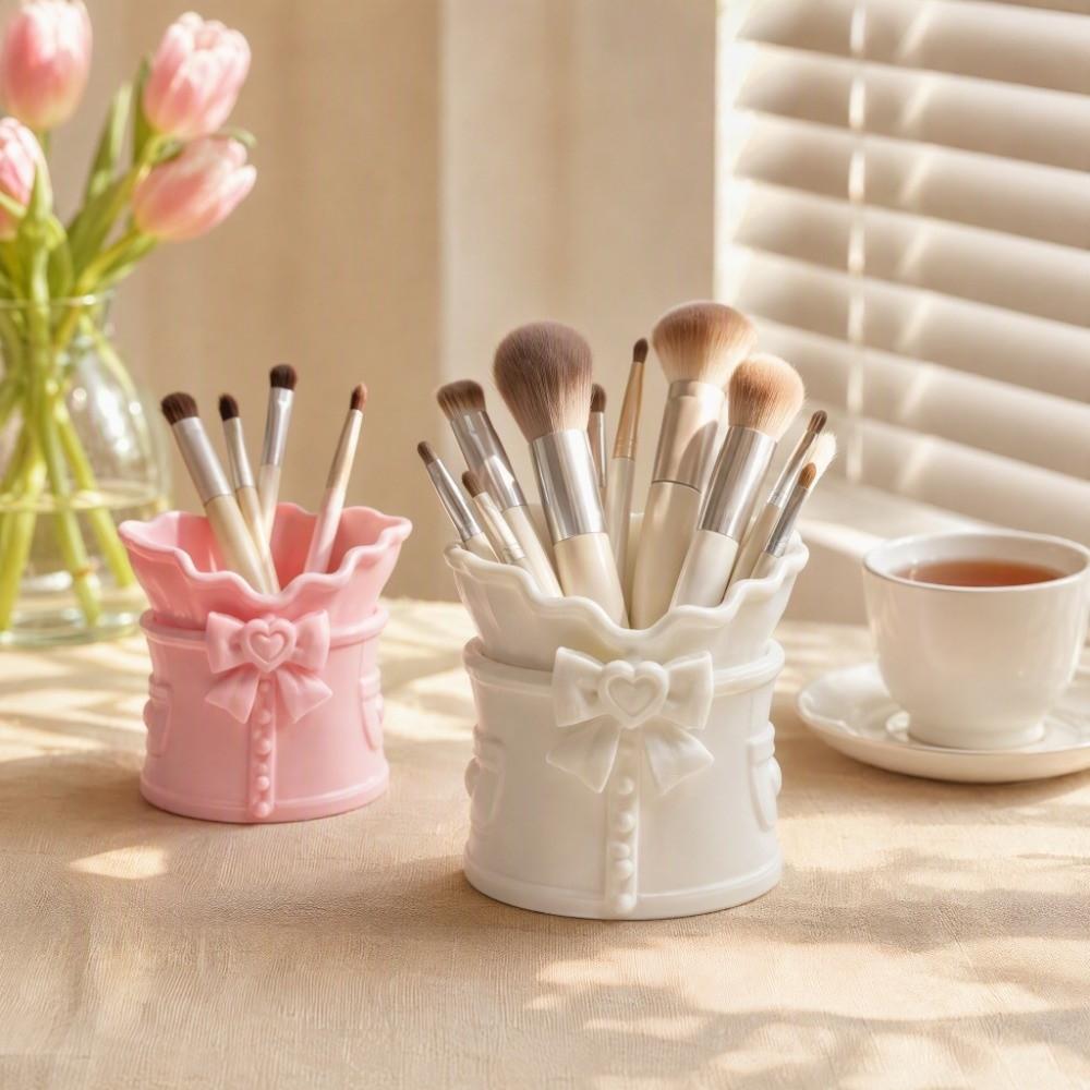 Ornament Bowknot Pen Holder Funny Pencil Rack Storage Display Shelf Desktop Organizer  Student