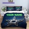 Custom Name,Dallas Stars Pattern Bedding Home Decoration Birthday Gift ( 1 Duvet Cover + 2 Pillowcase, Without Core),fan Merchandise.