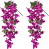 2Pcs Bougainvillea Artificial Hanging Silk Flowers Fake Plant Vines UV Protection For Outdoor Home Balcony Garden Decoration