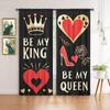 2pcs Be My King/queen Printed Curtain for Home Decor - Rod Pocket Window Treatment for Bedroom, Office, Kitchen, Living Room
