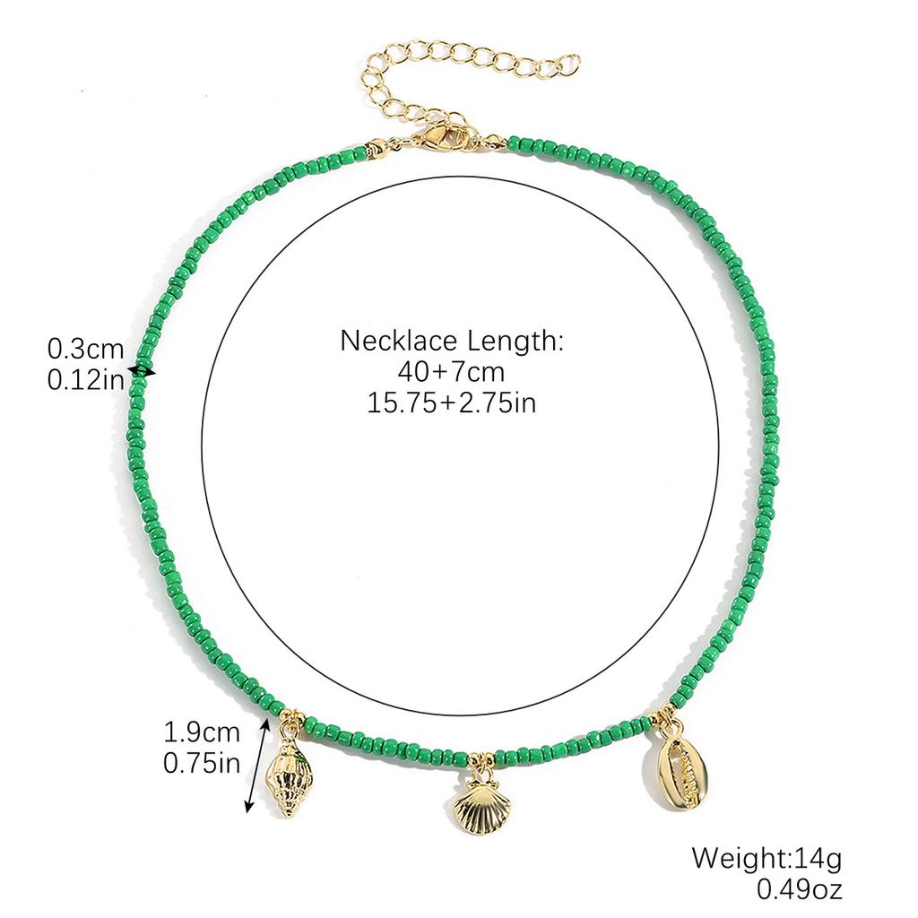 Necklace for Women Jewelry Necklace Fashion Sweet Cool Style Rice Bead Necklace Bohemian Handmade Beaded Necklace Beautiful Elegant Necklace for Her