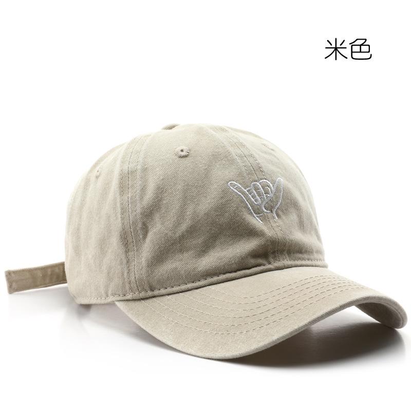 

Hat autumn and winter personalized washing embroidery cap outdoor street personality travel shading baseball cap бежевий