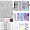 A6 PU Leather Budget Binder A6 Notebook Binder for Budgeting Money Saving Folder Marble Pattern Corner Protector Light