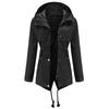 Lett hette-trenchcoat for kvinner, mellomlang regnjakke med snøring i midjen - Kasual chic yttertøy