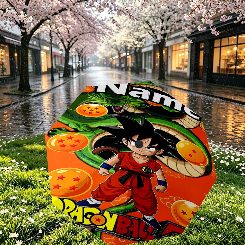 Custom Name Personalized Anime Print Umbrella, Auto Open Close, 8‑Rib Sturdy Frame, Commute Camping Hiking Use, Birthday Gift